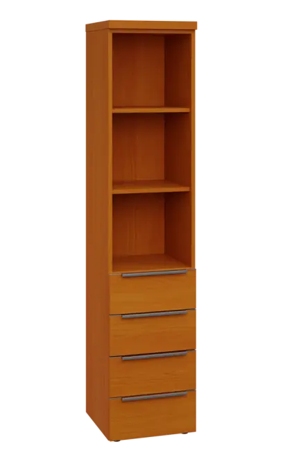 SIN 5 - 44ZN kancelářská skříň, 4-zásuvková/nika, 1820x400x400, třešeň šumavská